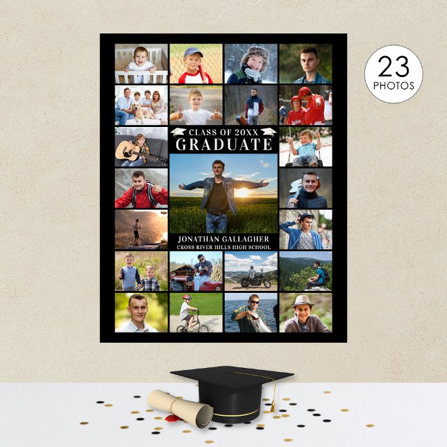 Poster Cor Personalizada da Colagem de Fotos do Formando  (Criador carregado)