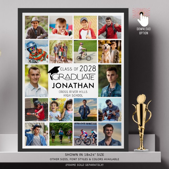 Poster Cor Personalizada da Colagem de Fotos do Formando  (Criador carregado)