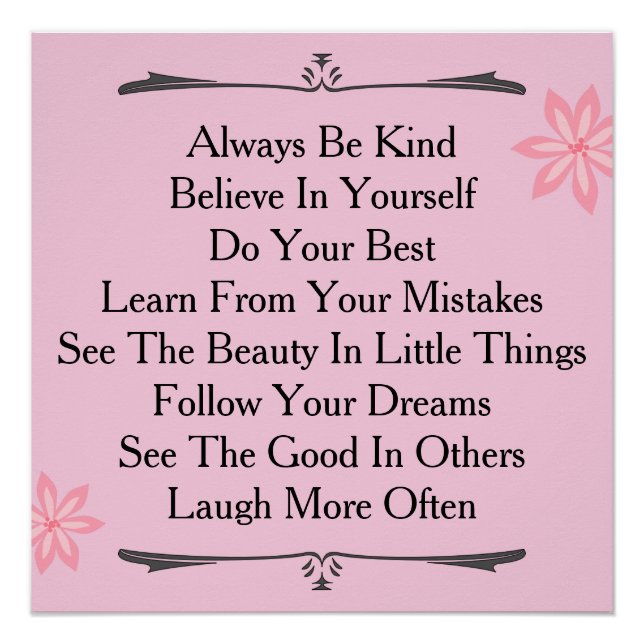 Póster Cor Personalizada da Cotação Motivacional Inspirac (Frente)