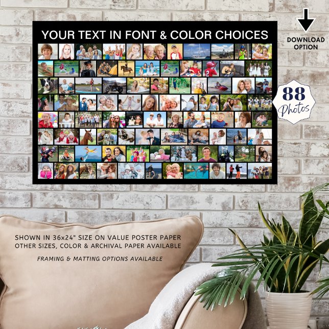 Poster Cor Personalizada de Colagem de Fotos Simples 88 (Criador carregado)
