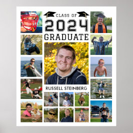 Poster Cor Personalizada do Ano da Classe de Colagem de F