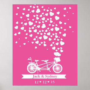 Poster cor personalizada do tandem do livro de convidados