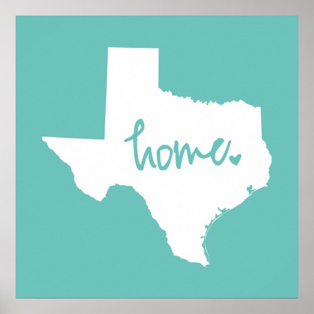 Póster Cor Personalizada do Texas Residencial (Frente)