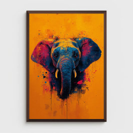 Poster Cor Pôster Elefante Abstrato Animal Vida Selvagem