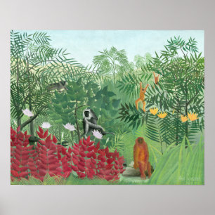 Poster Cor Restaurada Henri Rousseau - Arte Selvagem Trop