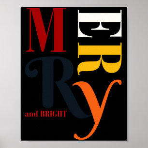 Poster Cor Retro Colorido Alegre Brilhante Natal Vintage