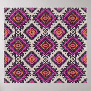 Poster Cor retrorativa, design de Navajo tribal.