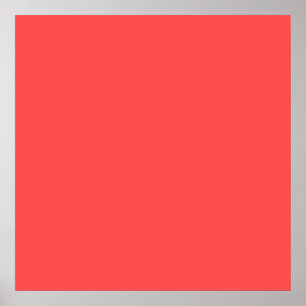 Poster Cor Rosa de Salmão Personalizada de Coral Laranja