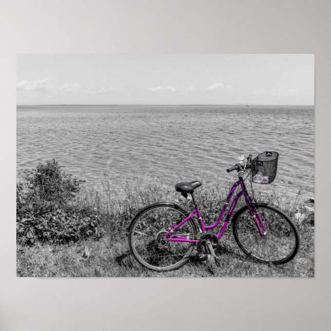 Poster Cor seletiva da bicicleta da ilha Mackinac (Frente)