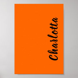 Poster Cor Sólido Laranja Neon Sunset Personalizada