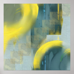 Poster Cor Verde Escura do Ouro de Tendência Moderna