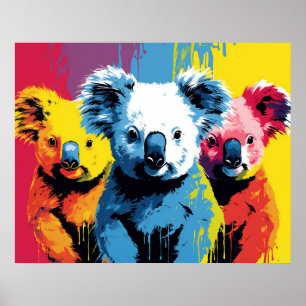 Poster Cor vibrante: Koala Bears Art