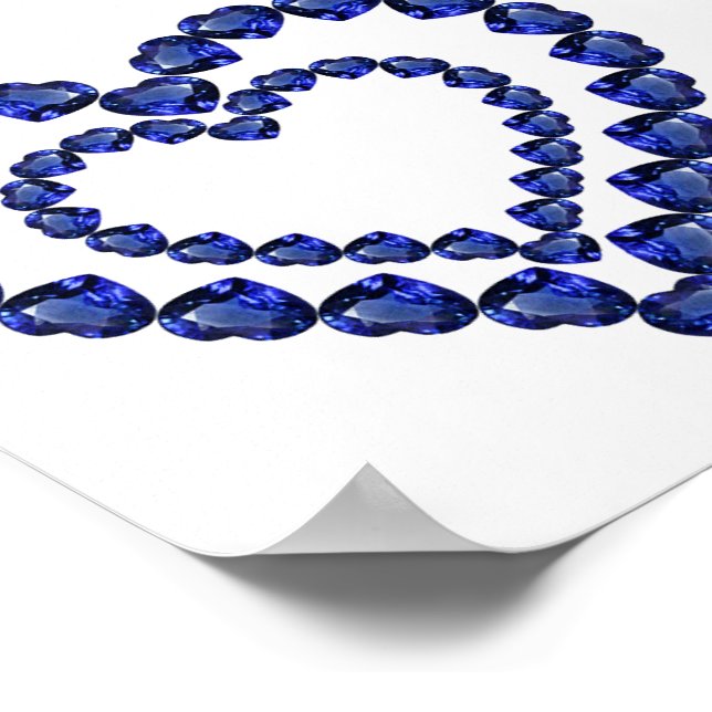 Poster Coração Azul Sapphire (Borda)