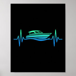 Poster Coração Batendo Motorboat Capitão Motor Boat