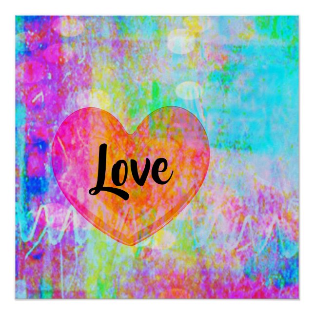 Póster Coração Boho Amor (Frente)