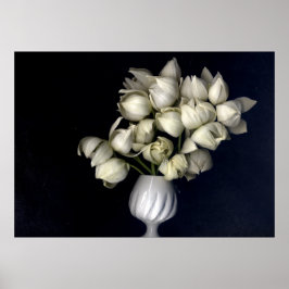 Poster Coração branco no preto