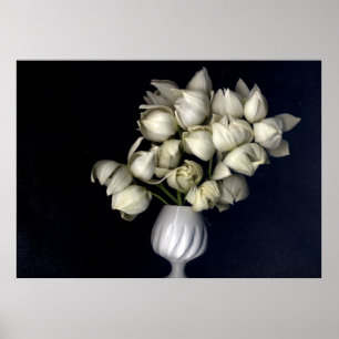 Poster Coração branco no preto