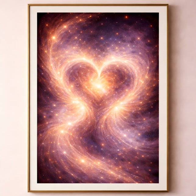 Poster Coração Celestial – Arte Abstrata de Amor Cósmico (Criador carregado)