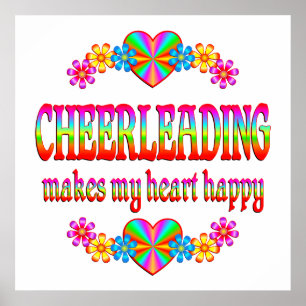 Póster Coração Cheerleading feliz