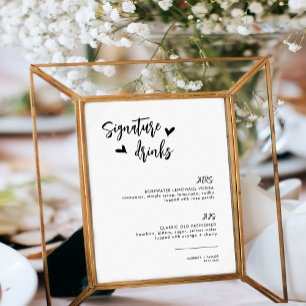 Poster Coração Chic Roda Sua Escolha Bebe Cocktails