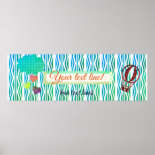 Poster Coração Chuva Baby Shower Cartaz Banner Sala de Cr