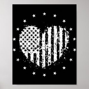 Poster Coração da Bandeira Americana 4 de Julho