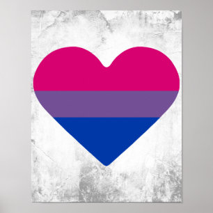 Poster Coração da Bandeira do Orgulho Bissexual