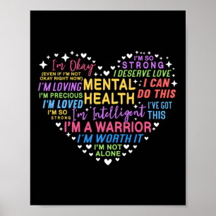 Poster Coração da Consciência da Saúde Mental
