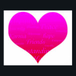 Póster Coração da Esperança - Motivação Rosa<br><div class="desc">Um coração cor-de-rosa feito num estilo de gradiente ombre com palavras encorajadoras e inspiradoras como compreensão,  empatia,  paz,  serenidade,  desejo,  cura,  harmonia,  esperança,  carma,  amigos,  compaixão,  tranquilidade e amor em um poster motivacional.</div>