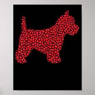 Poster Coração de Amante de Cão Westie Engraçado Ama West