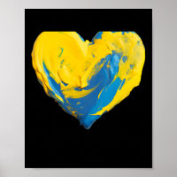 Coração de Argila Ucrânia Azul e Amarelo