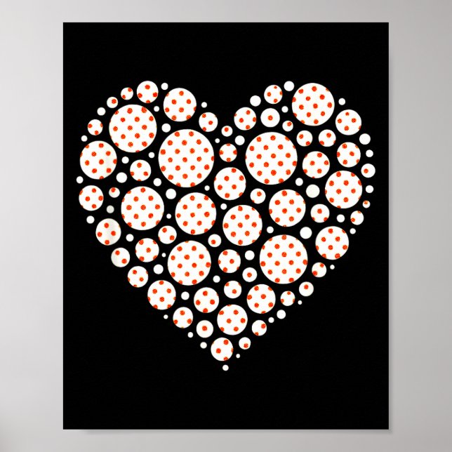 Poster Coração de bolinhas - arte de padrão de amor  (Frente)