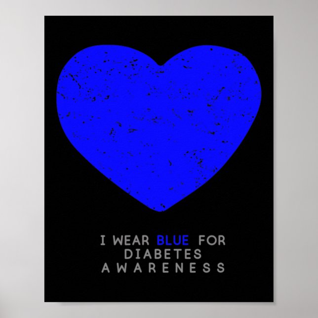 Poster Coração de Consciência da Diabetes (Frente)