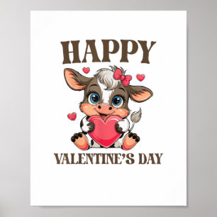 Poster Coração de Dia de os namorados de Vaca dá-lhe uma