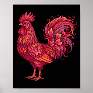 Poster Coração de Dia dos Namorados de Frango Para Agricu