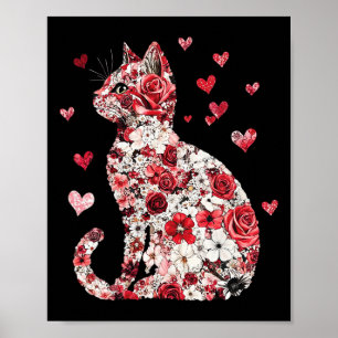 Poster Coração de Gato namorados - Feliz Meowentine