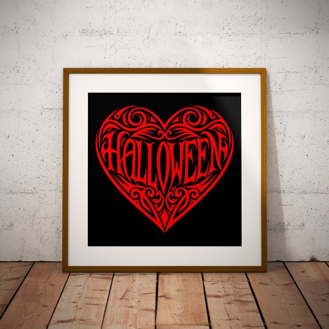 Poster Coração de Halloween, Coração Vermelho, Feriado (Criador carregado)
