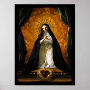 Póster Coração de Margaret de santo Mary Alacoque -