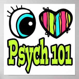 Póster Coração De Olhos Brilhantes Eu Adoro Psych 101