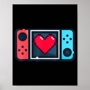 Poster Coração de Pixel Fofo de Dia dos Namorados para Ho