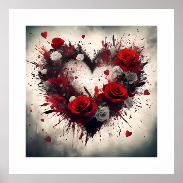 Poster Coração de Rosas (Frente)