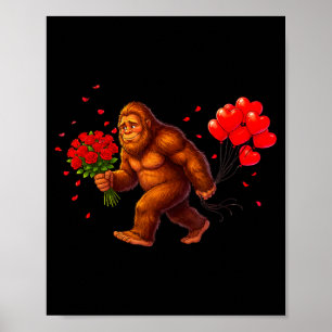 Poster Coração de São Valentão do Pé Grande Engraçado Amo
