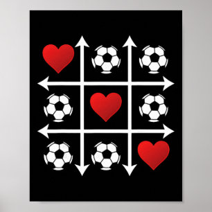 Poster Coração de São Valentim Futebol Jogo da Velha Amor