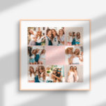 Póster Coração de script - melhores amigos do multi-foto<br><div class="desc">Bons amigos modernos e fotógrafos simples e elegantes presentes de poster cor-de-rosa com decoração.</div>