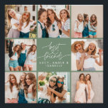 Póster Coração de script - melhores amigos do multi-foto<br><div class="desc">Belo coração,  belo e multifotógrafo,  melhores amigos,  simples e elegante dom da decoração doméstica,  verde e poster branco.</div>