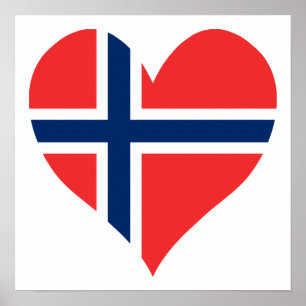 Poster Coração de Sinalizador Norueguês