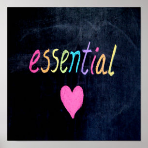 Poster Coração de Suporte ao Trabalhador Essencial no C