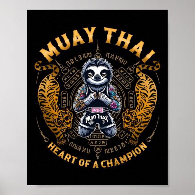 Poster Coração De Um Campeão - Kickboxing E Muay Thai Cor (Frente)