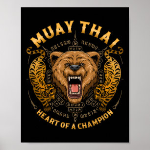 Poster Coração de um Campeão - Kickboxing e Muay Thai Gri