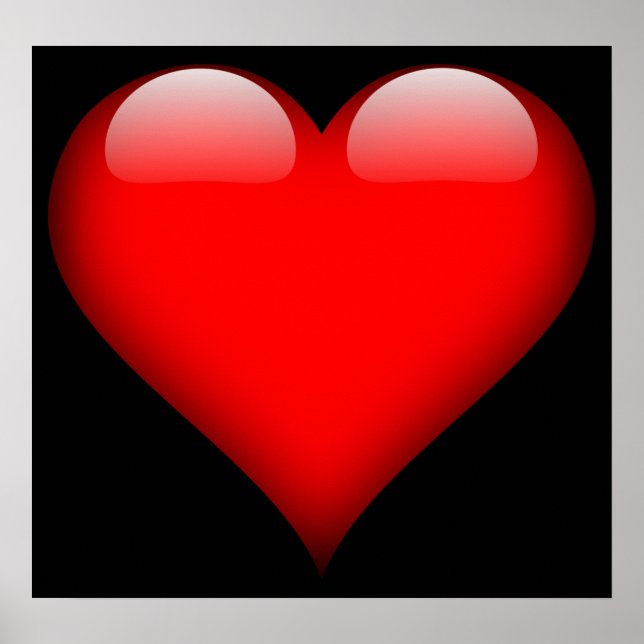 Póster Coração de Vidro Vermelho Personalizado (Frente)